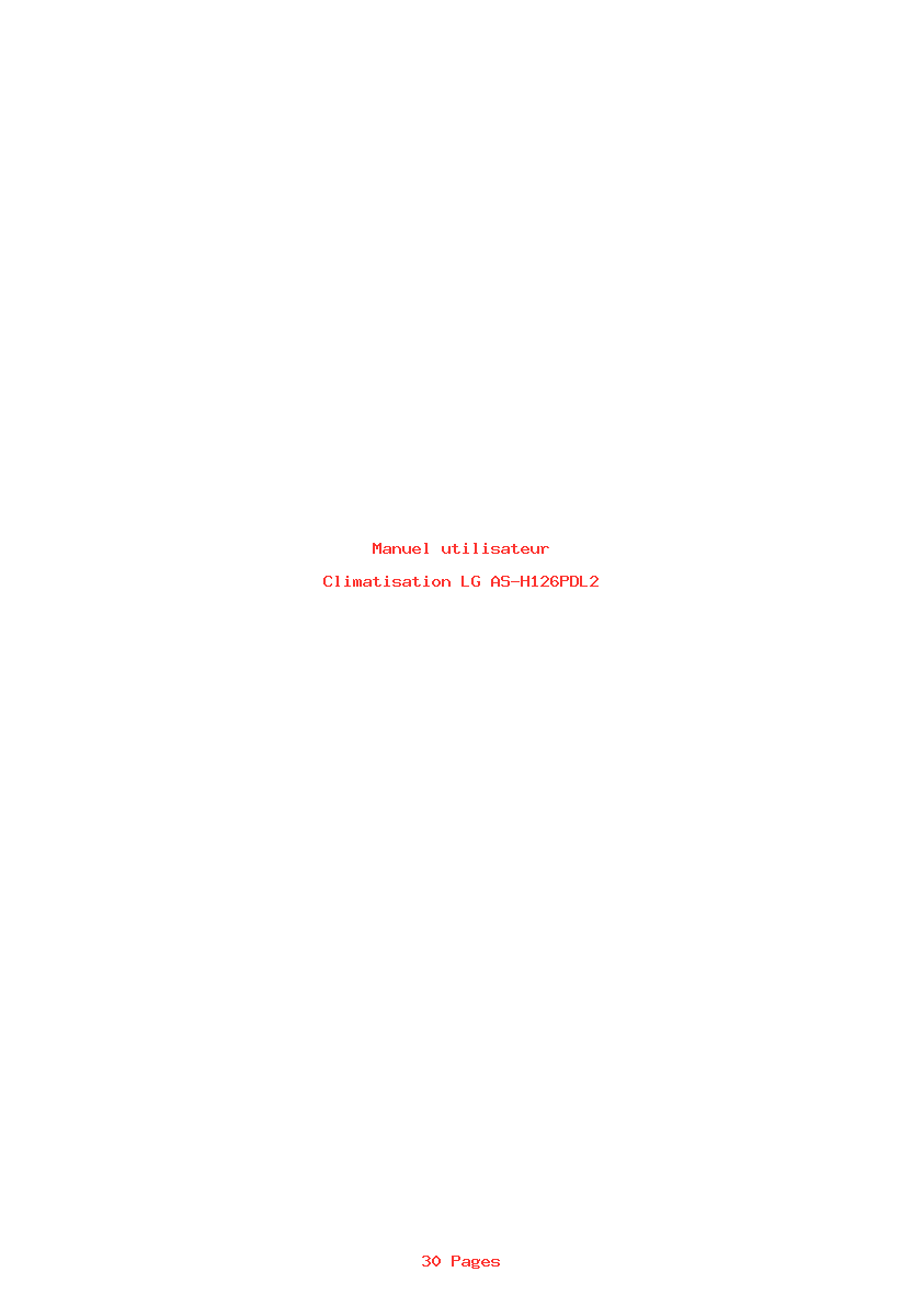 Page 1 de la notice Manuel utilisateur LG AS-H126PDL2