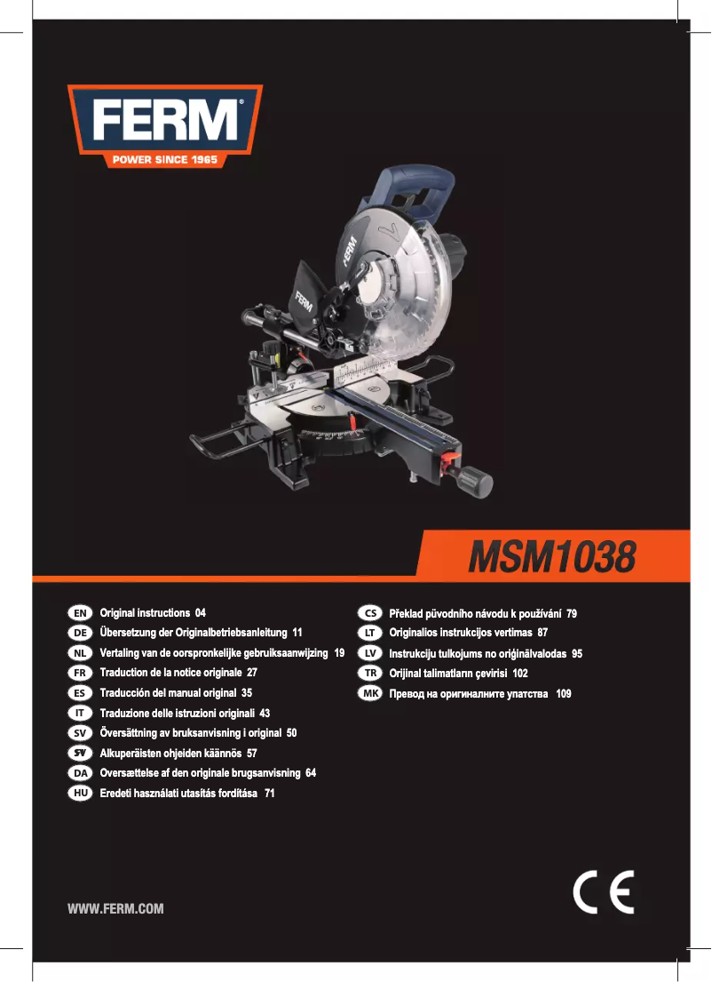 Page 1 de la notice Manuel utilisateur Ferm MSM1038