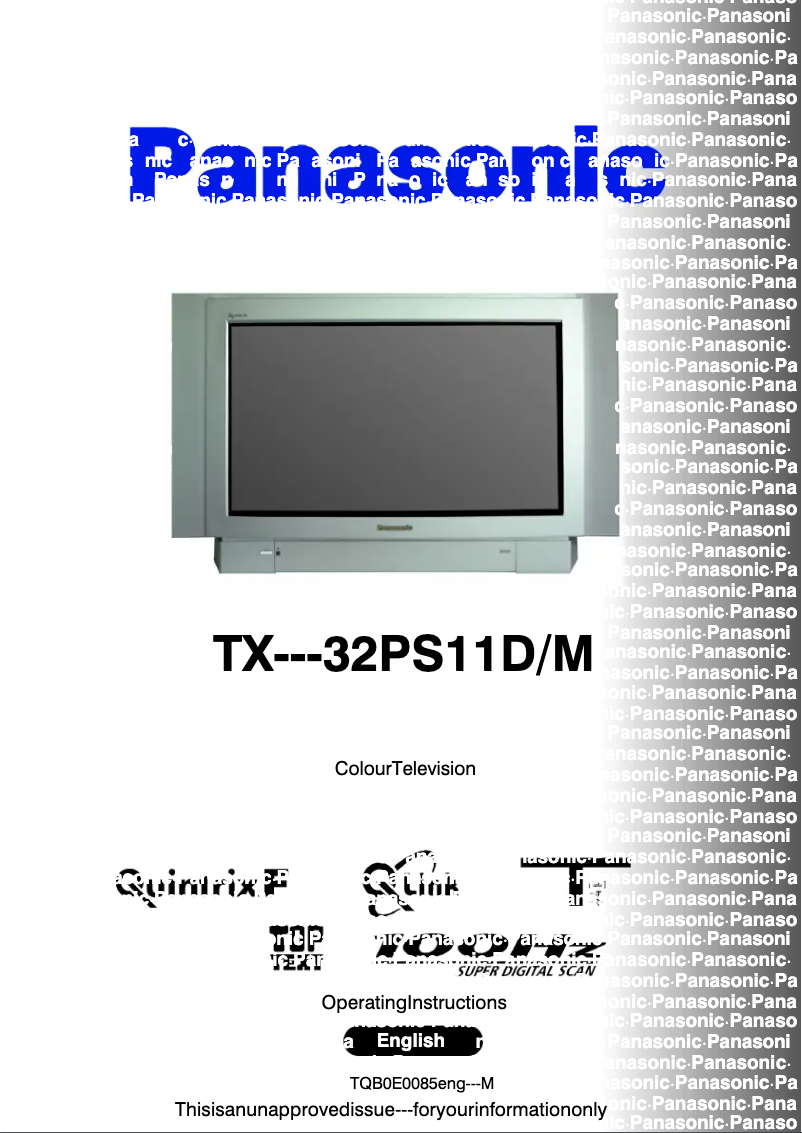 Page 1 de la notice Manuel utilisateur Panasonic TX-32PS11DM