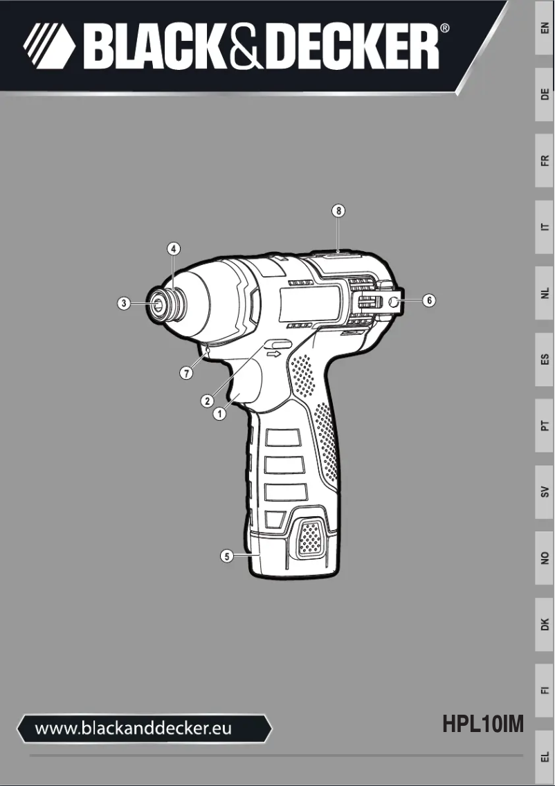 Page 1 de la notice Manuel utilisateur Black & Decker HPL10IMKB