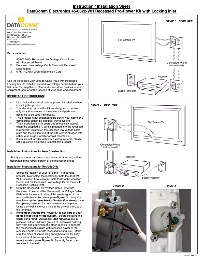 Page 1 de la notice Manuel utilisateur DataComm 45-0022-WH