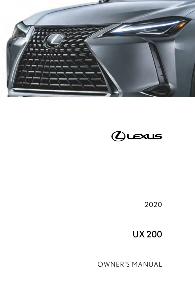 Page 1 de la notice Manuel utilisateur Lexus UX 200 (2020)
