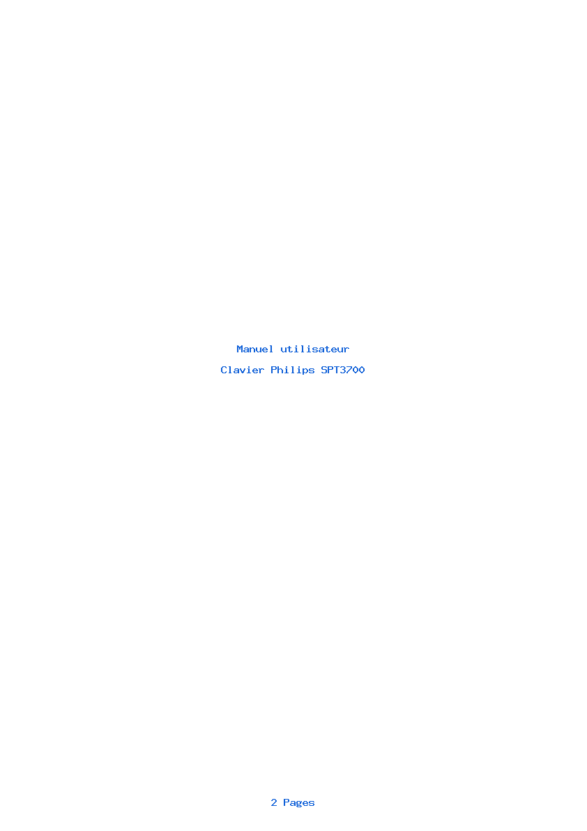 Page 1 de la notice Manuel utilisateur Philips SPT3700