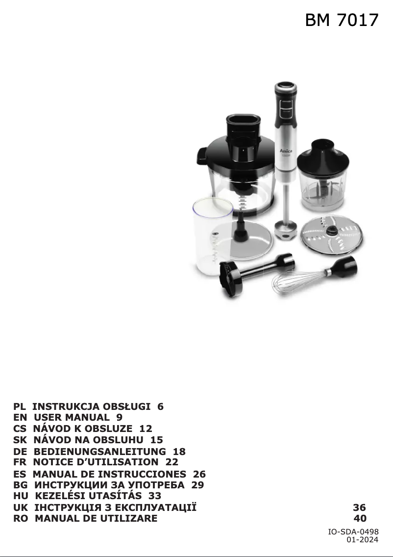 Page 1 of the manual User Manual Amica BM 7017