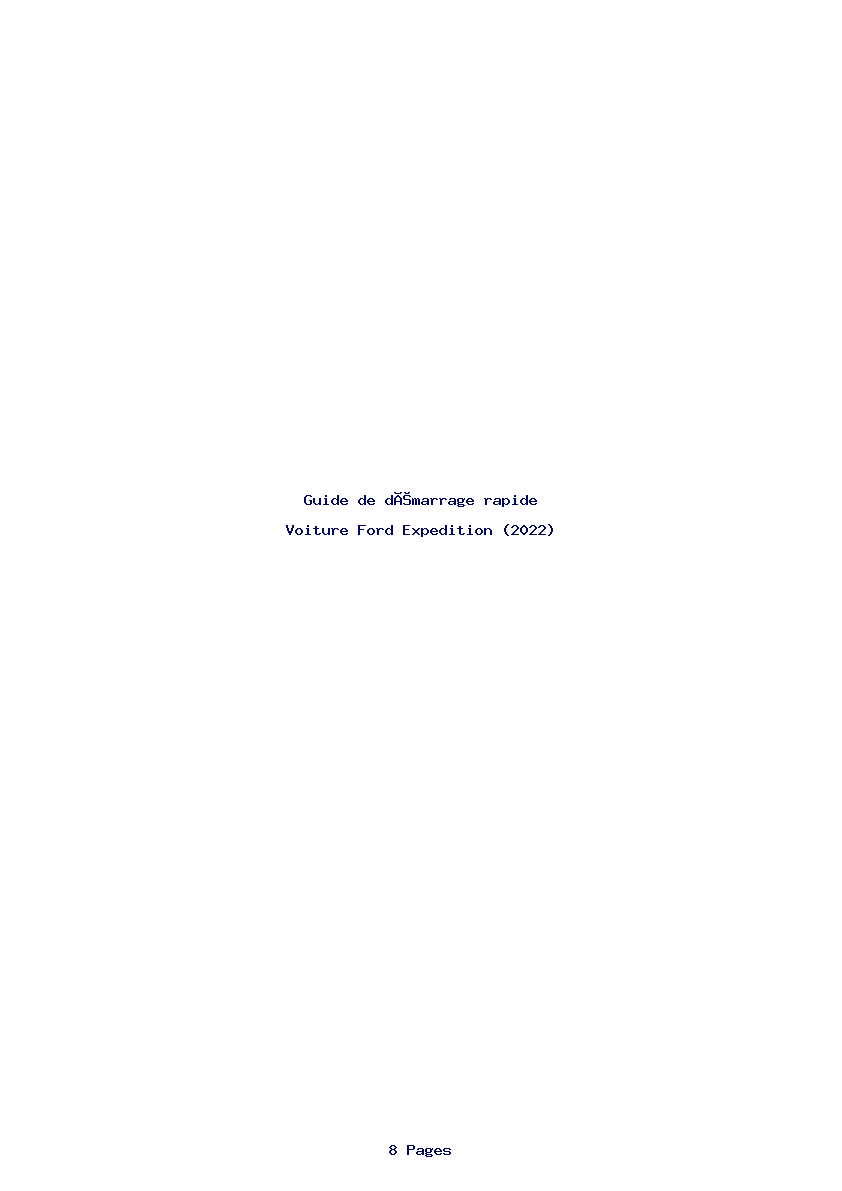 Page 1 de la notice Guide de démarrage rapide Ford Expedition (2022)