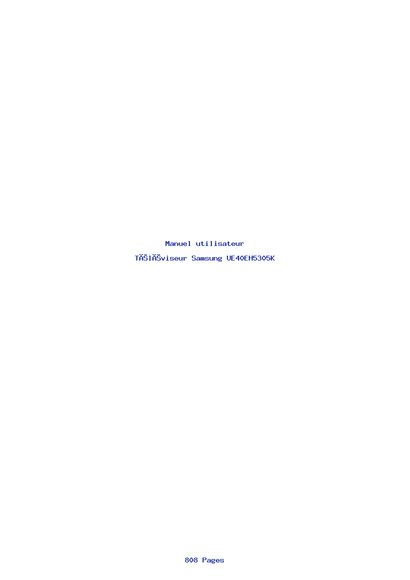 Page 1 de la notice Manuel utilisateur Samsung UE40EH5305K