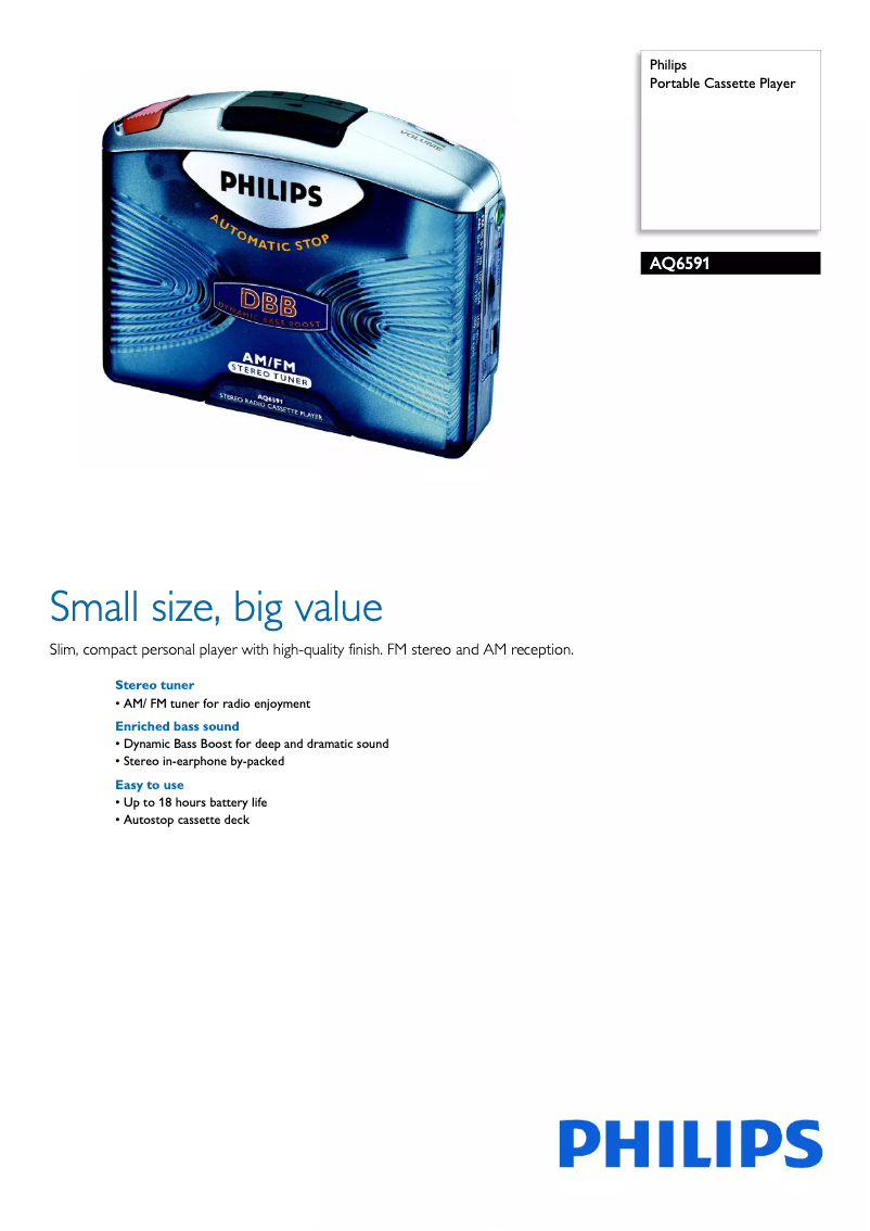 Página 1 del manual Ficha técnica Philips AQ6591