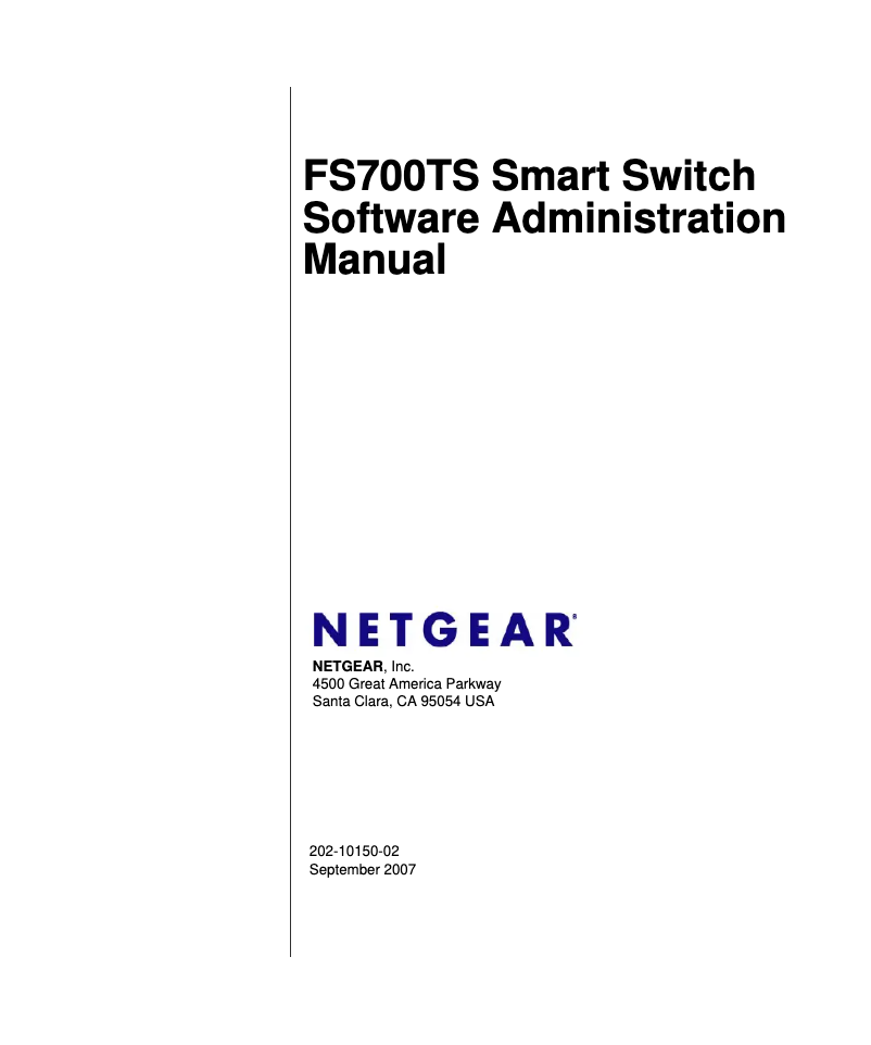 Page 1 de la notice Manuel utilisateur Netgear FS752TS