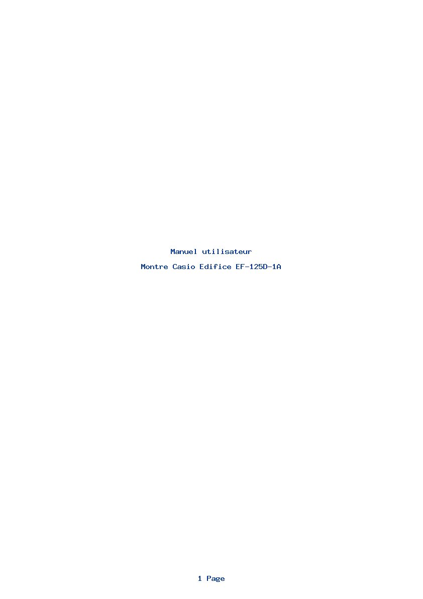 Page 1 de la notice Manuel utilisateur Casio Edifice EF-125D-1A
