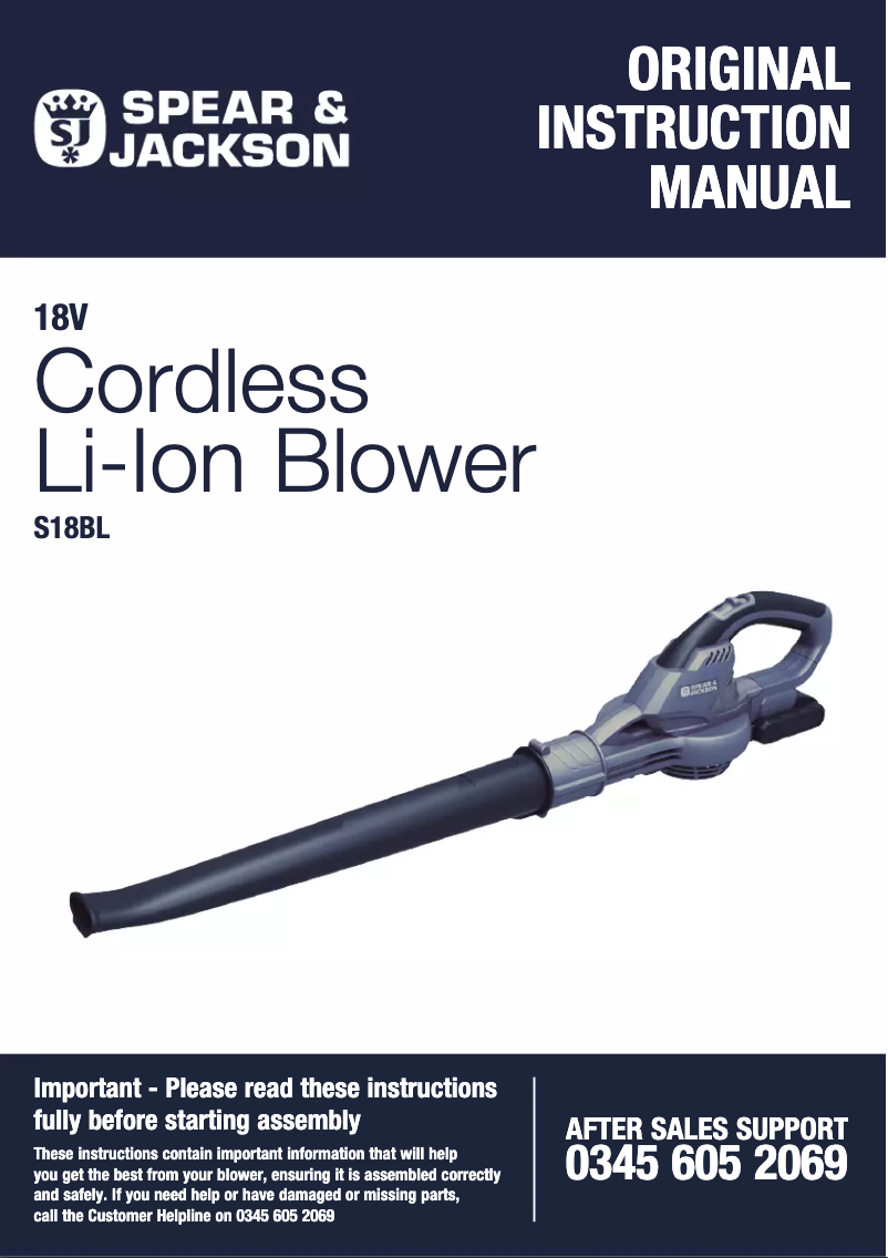 Page 1 de la notice Manuel utilisateur Spear & Jackson S188BL