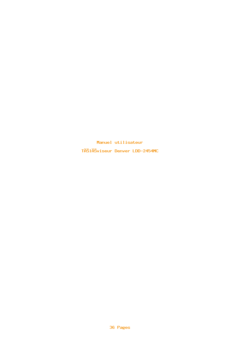 Page 1 de la notice Manuel utilisateur Denver LDD-2454MC