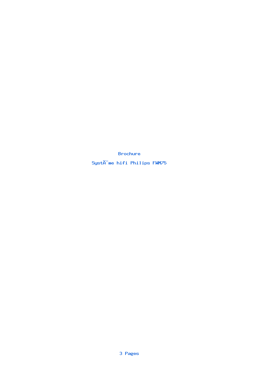 Page 1 de la notice Brochure Philips FWM75