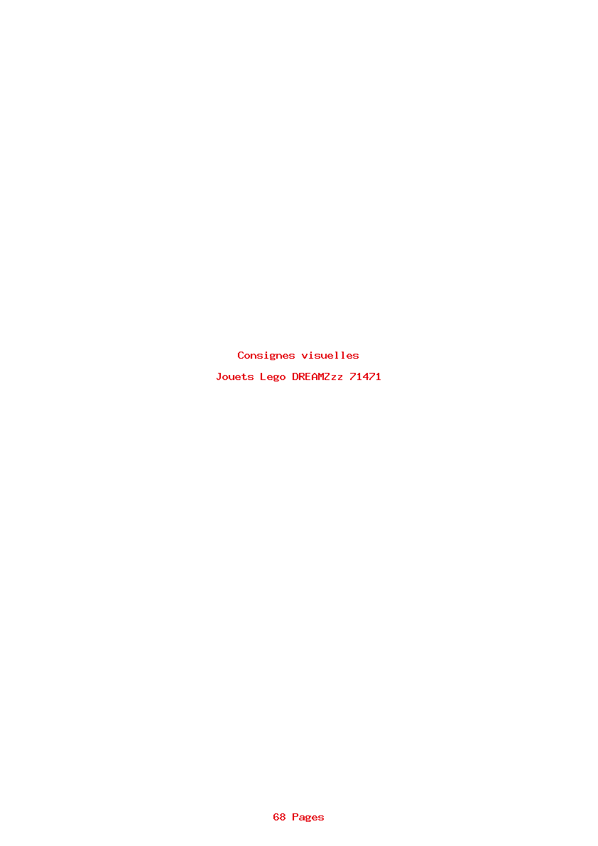 Page 1 de la notice Consignes visuelles Lego DREAMZzz 71471