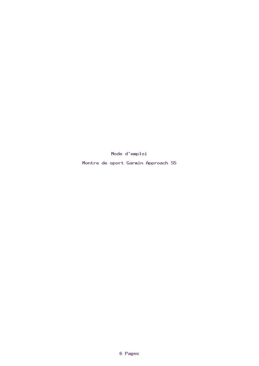 Page 1 de la notice Mode d'emploi Garmin Approach S5
