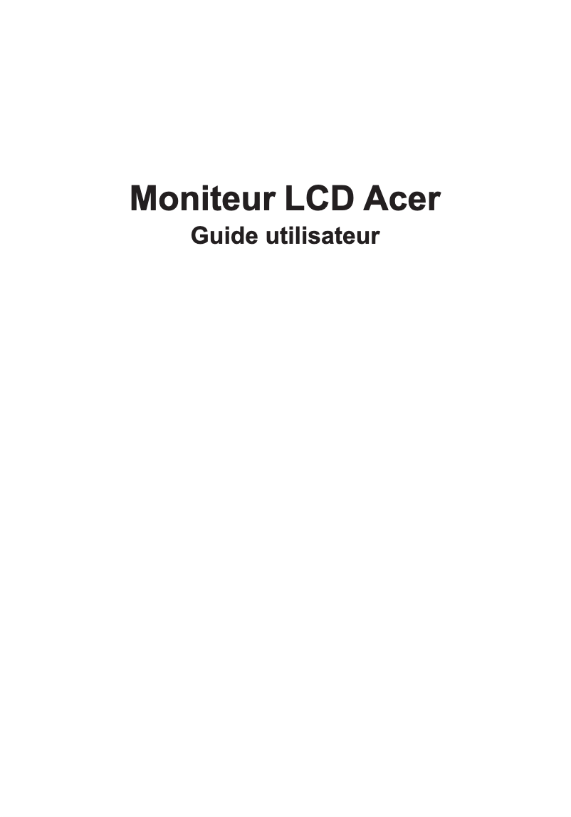 Page 1 de la notice Manuel utilisateur Acer RS242Y