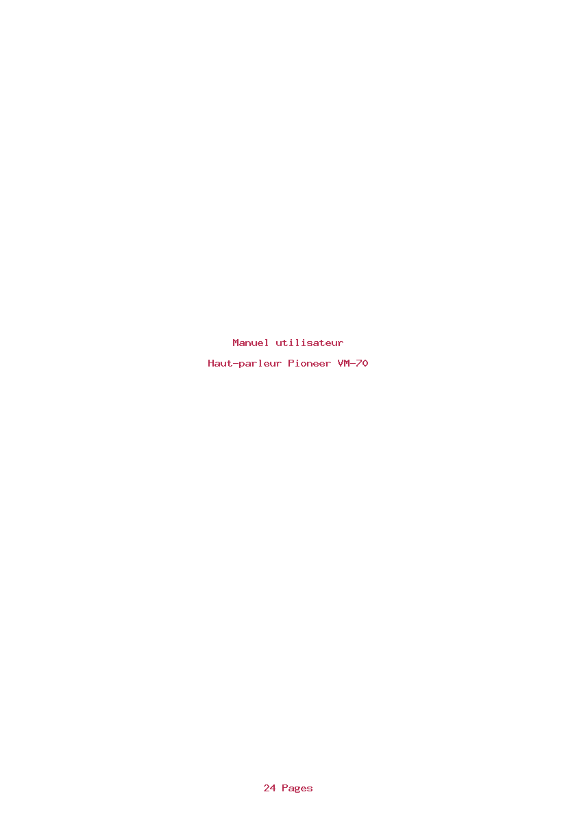 Image de la première page du manuel de l'appareil VM-70