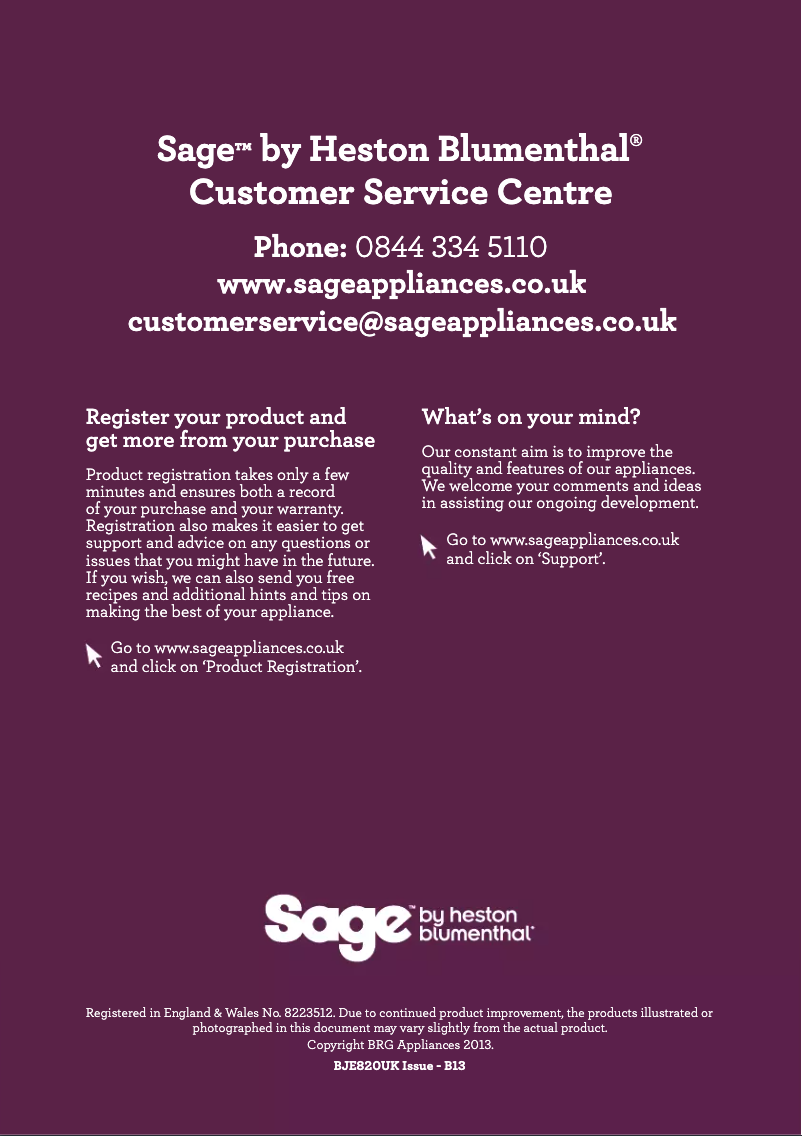 Page 1 de la notice Manuel utilisateur Sage Nutri Juicer Pro