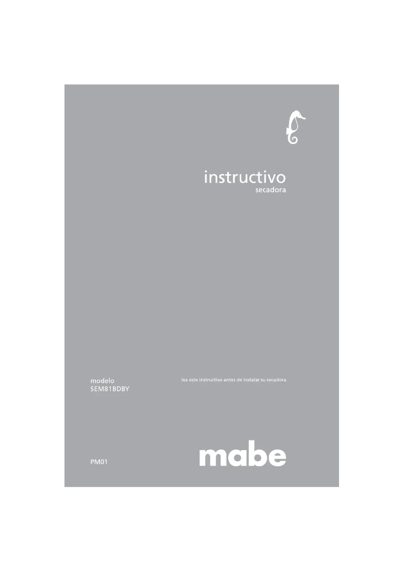 Page 1 de la notice Manuel utilisateur Mabe SEM81BDBY