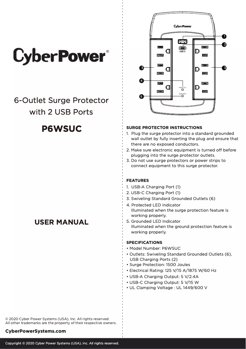 Página 1 del manual Manual de usuario CyberPower Home Office P6WSUC