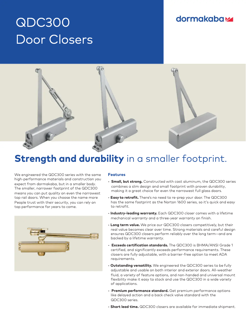 Page 1 de la notice Manuel utilisateur Dormakaba QDC300