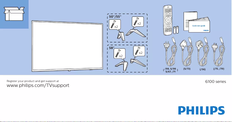 Page n°1 - Guide de démarrage rapide Philips 58PUT6183S