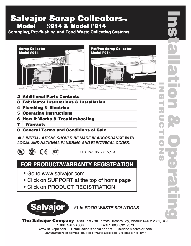 Page 1 de la notice Manuel utilisateur Salvajor P914