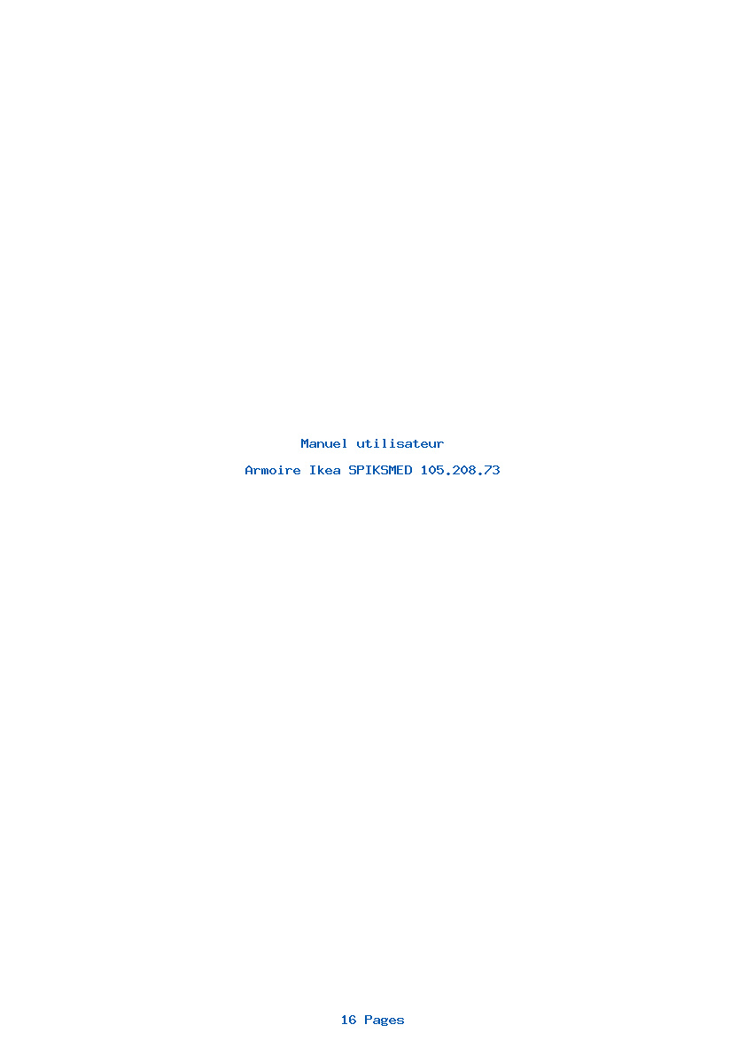 Page 1 de la notice Manuel utilisateur Ikea SPIKSMED 105.208.73