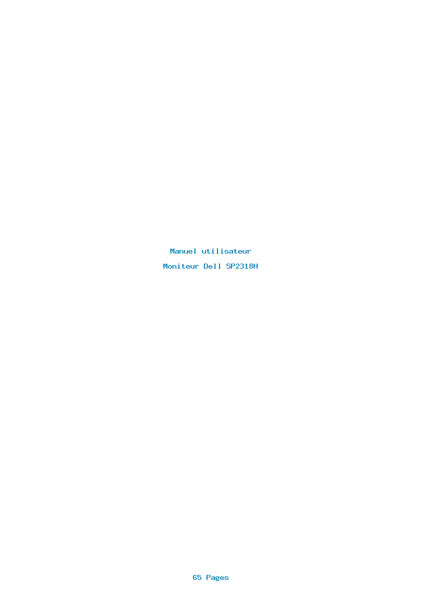 Page 1 de la notice Manuel utilisateur Dell SP2318H