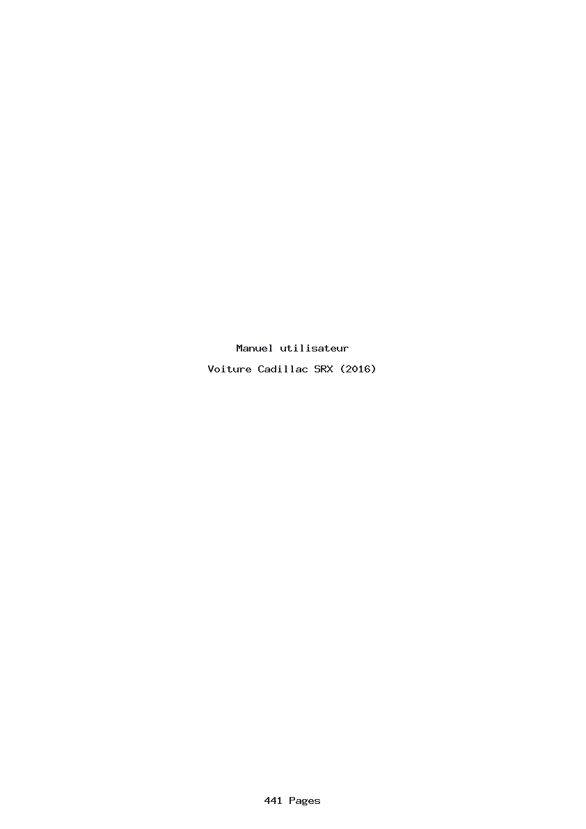 Page 1 de la notice Manuel utilisateur Cadillac SRX (2016)