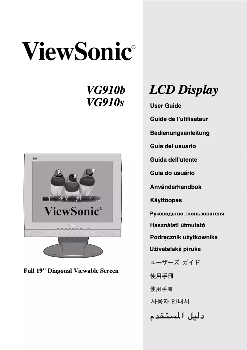 Página 1 del manual Manual de usuario Viewsonic Graphic VG910S