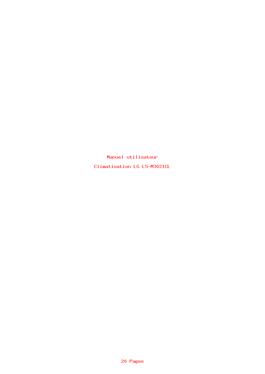Page 1 de la notice Manuel utilisateur LG LS-M3021CL