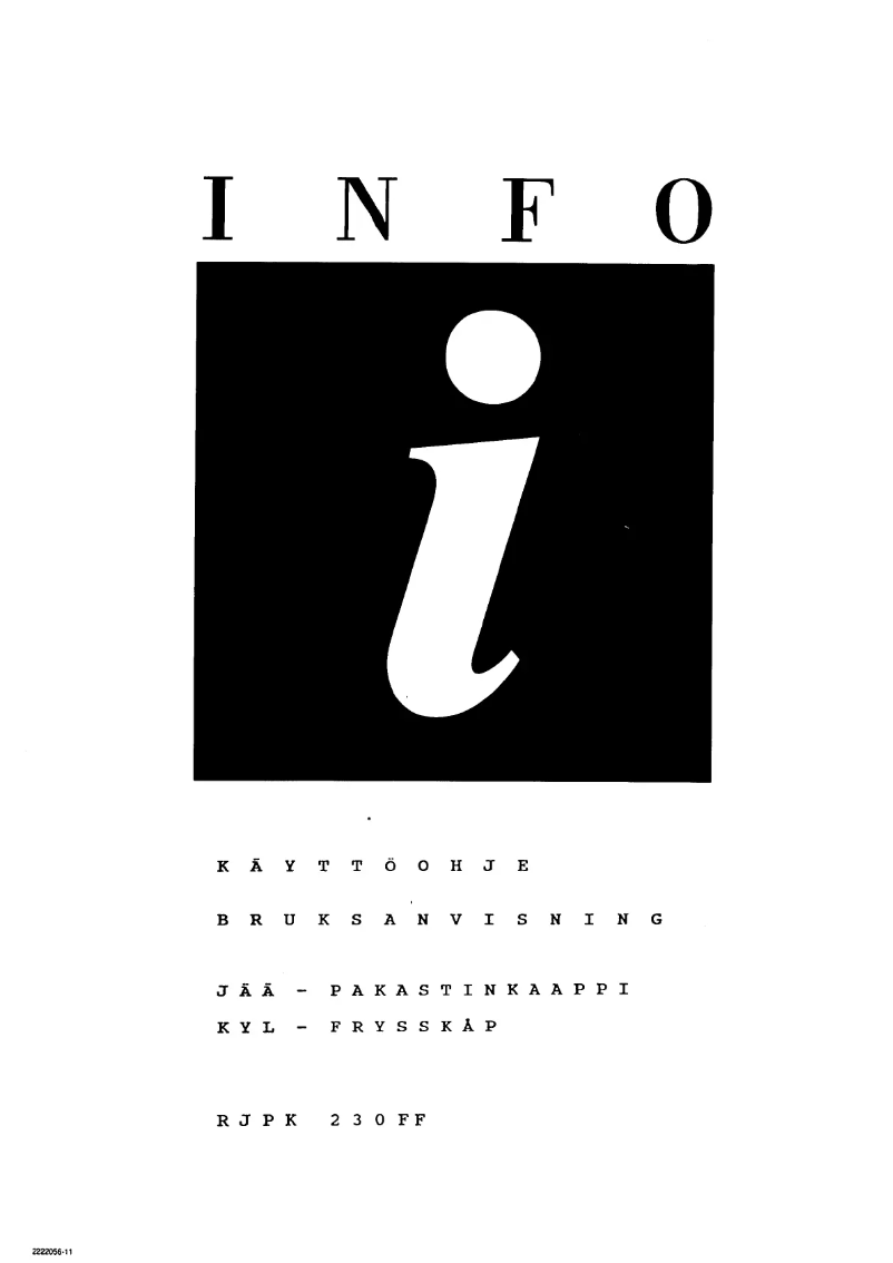 Page 1 de la notice Manuel utilisateur Rosenlew RJPK230FF