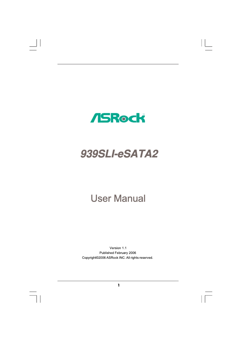 Página 1 del manual Manual de usuario Asrock 939SLI-eSATA2