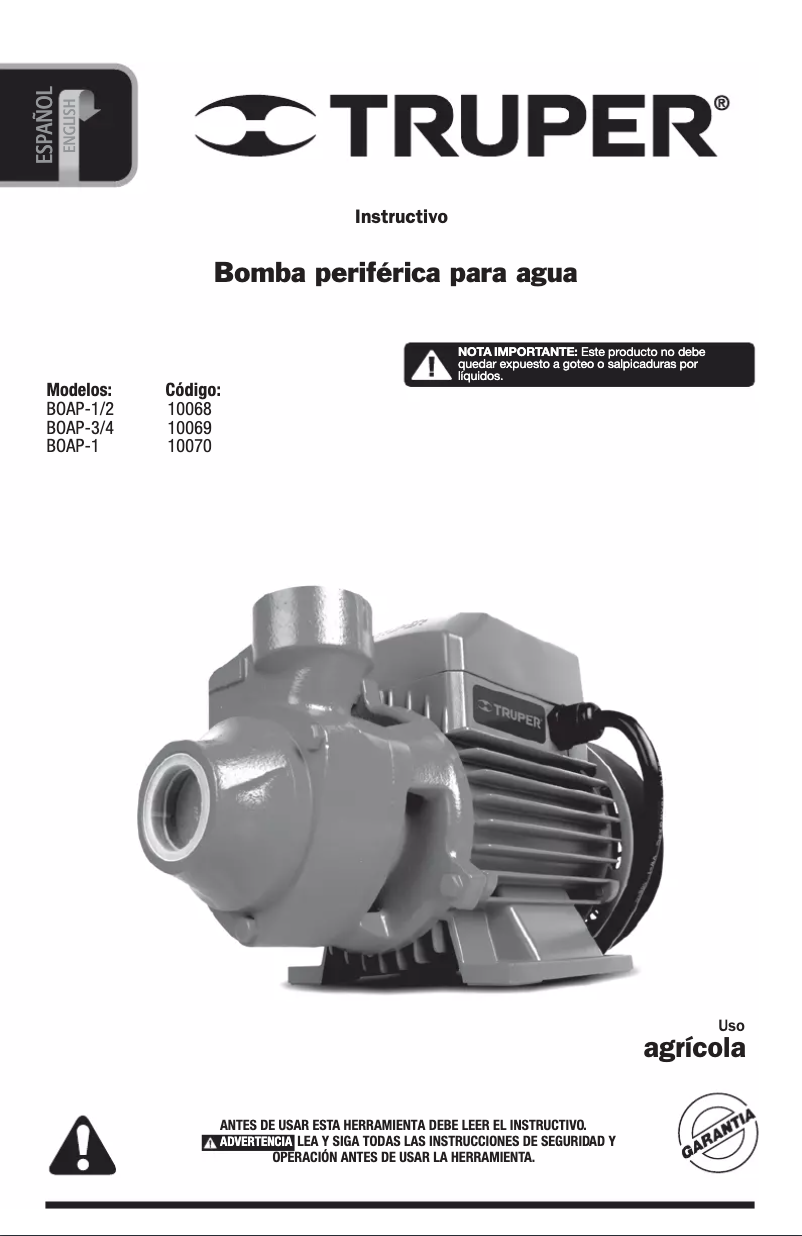 Page 1 of the manual User Manual Truper BOAP-1