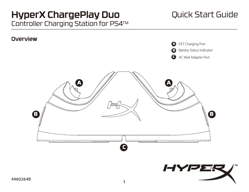 Page 1 de la notice Manuel utilisateur HyperX ChargePlay Duo PS4