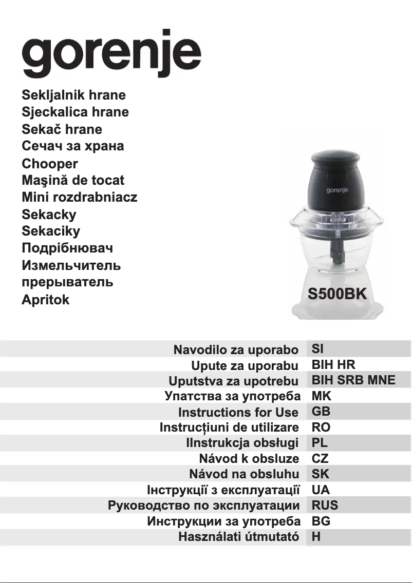 Página 1 del manual Manual de usuario Gorenje S500BK