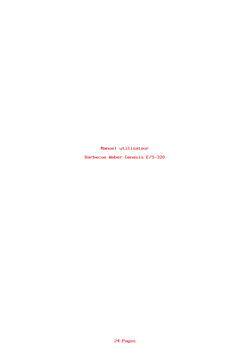 Page 1 de la notice Manuel utilisateur Weber Genesis E/S-320