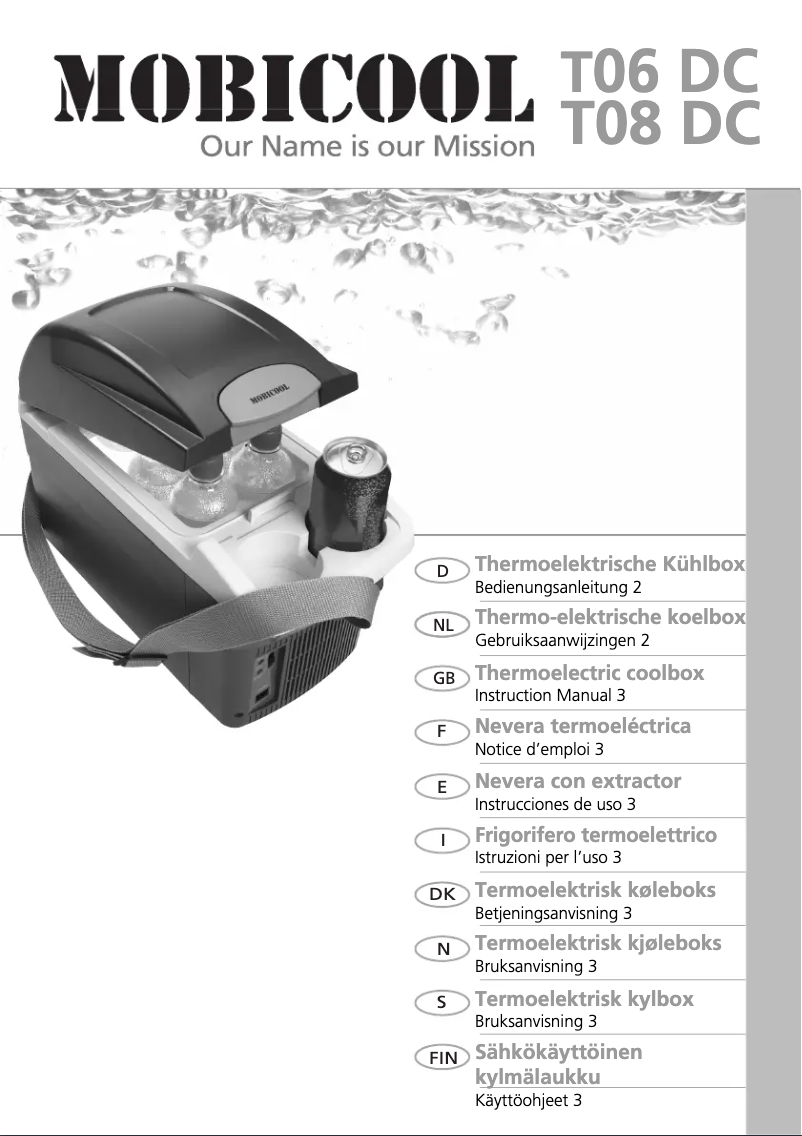 Page 1 de la notice Manuel utilisateur Dometic Mobicool T08 DC