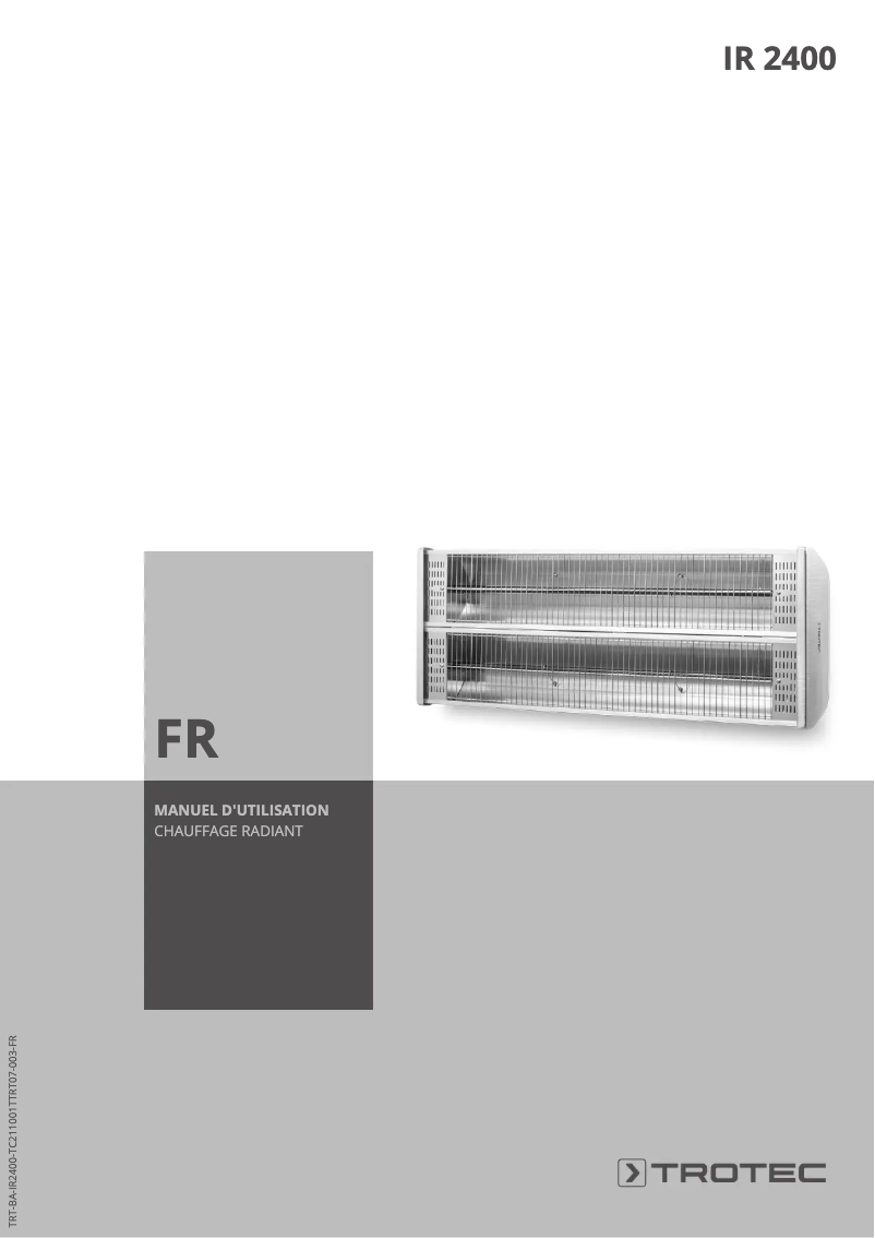 Page 1 de la notice Manuel utilisateur Trotec IR 2400