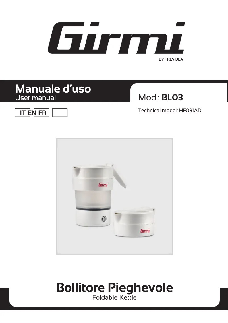 Página 1 del manual Manual de usuario Girmi BL03