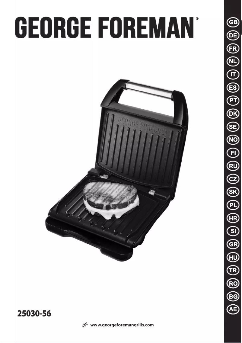 Page 1 de la notice Manuel utilisateur George Foreman Steel Grill Compact