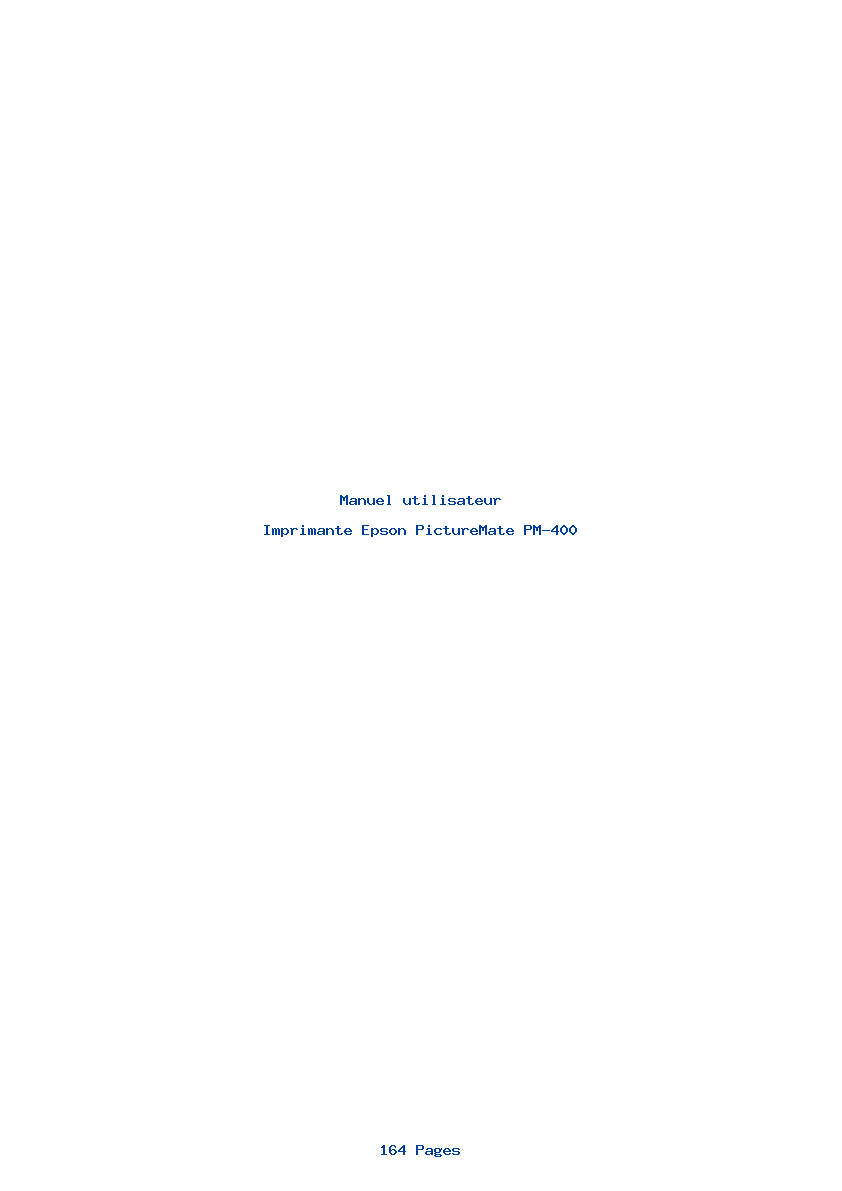 Page 1 de la notice Manuel utilisateur Epson PictureMate PM-400