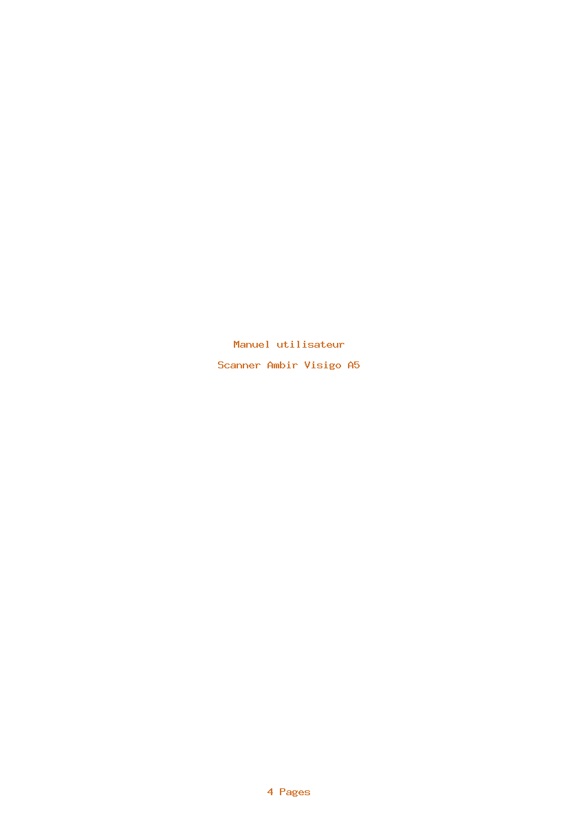 Page 1 de la notice Manuel utilisateur Ambir Visigo A5