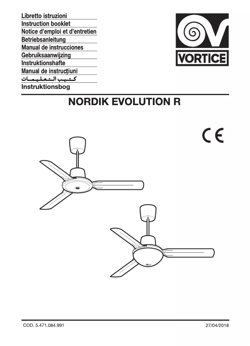 Page 1 of the manual User Manual Vortice Nordik Evolution 140 WE