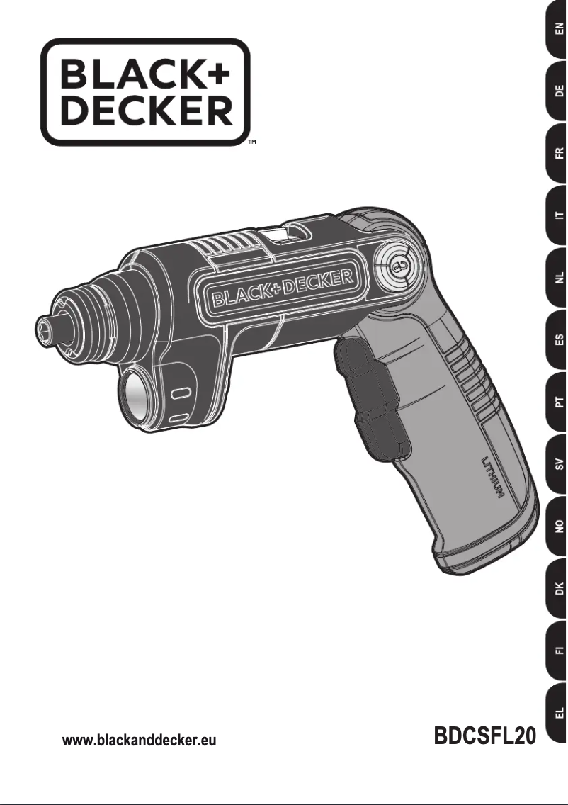 Page n°1 - Manuel utilisateur Black & Decker BDCSFL20C