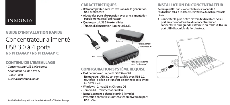 Page 1 de la notice Manuel utilisateur Insignia NS-PH3A4AP