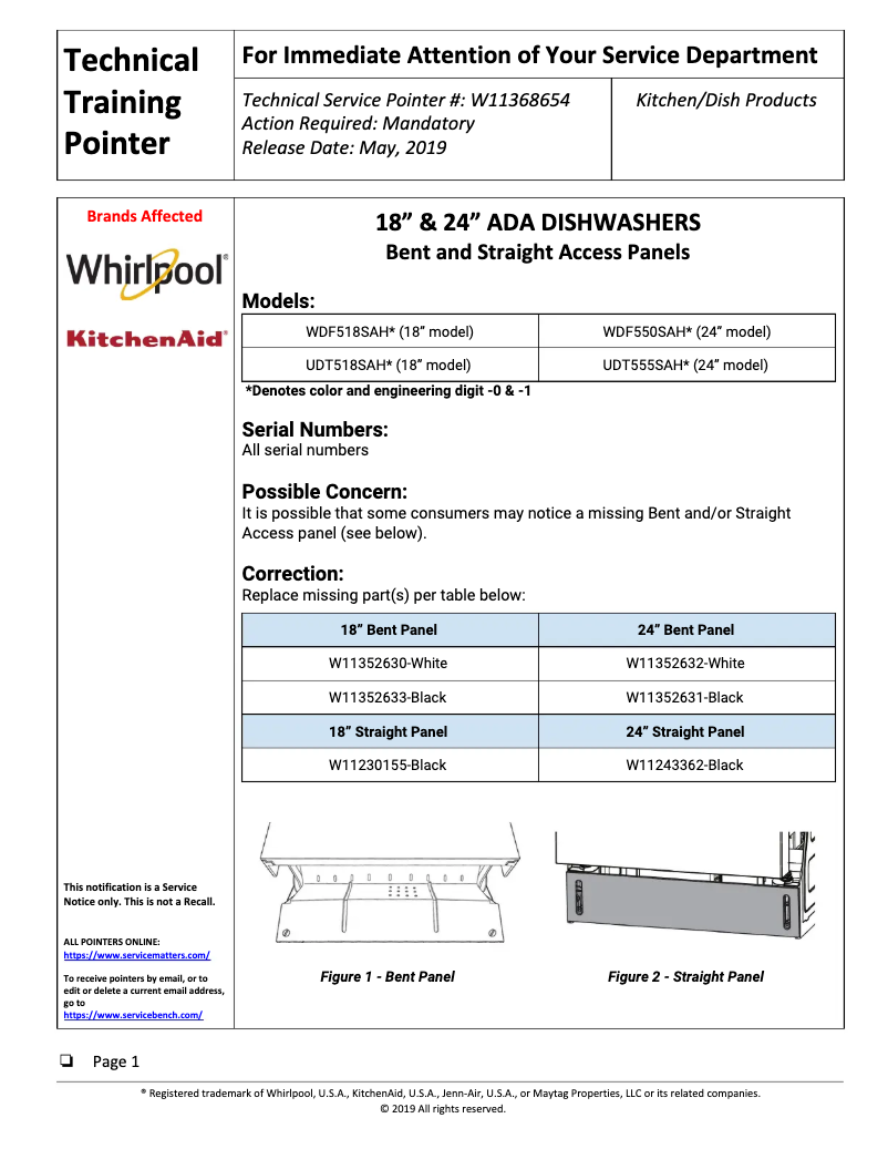 Página 1 del manual Información de garantía Whirlpool UDT555SAHP