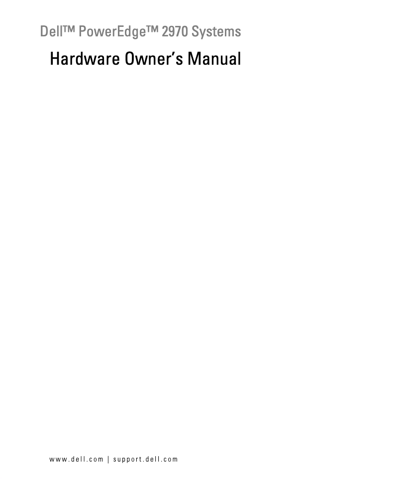 Page 1 de la notice Manuel utilisateur Dell PowerEdge 2970