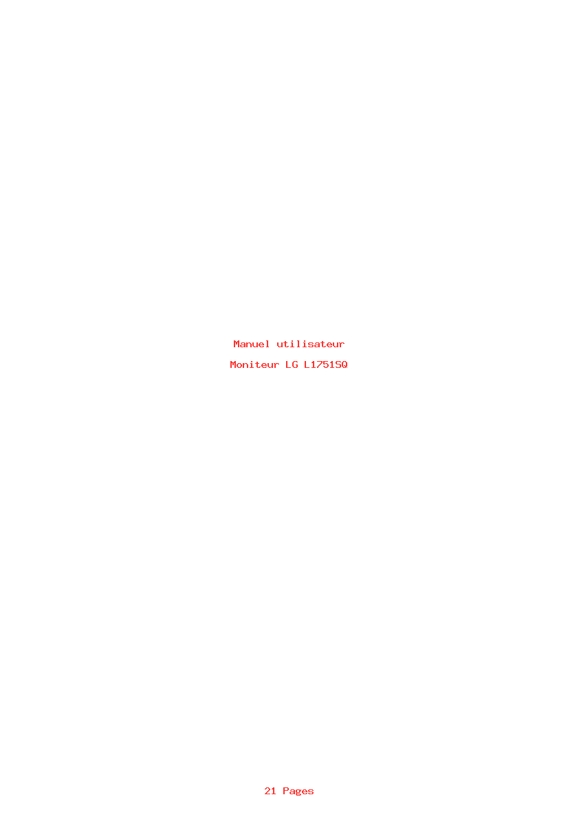Page 1 de la notice Manuel utilisateur LG L1751SQ
