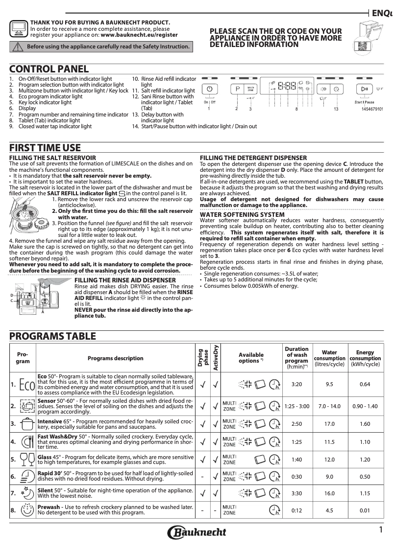 Página 1 del manual Manual de usuario Bauknecht B0B D651A X